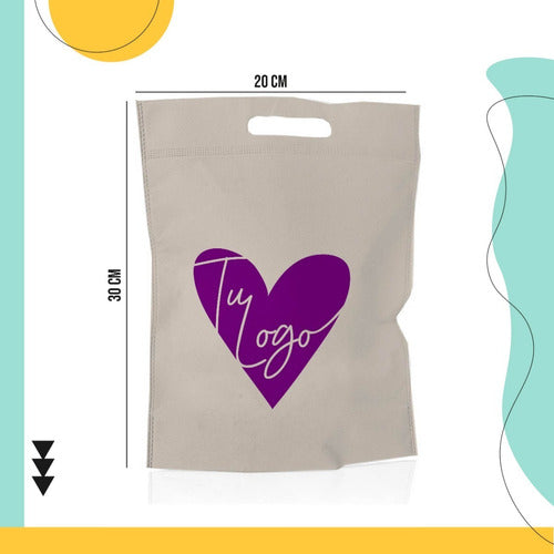 Bemase 100 Eco Bags with Logo One Color 20x30x10cm Handle 2