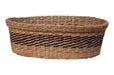 Medium Oval Natural Fiber Basket with Black Trim 1
