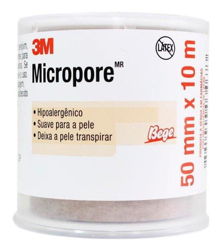 Micropore 5cm X 10m Bege C/capa Pct  Com 6 Unid - 3m 0