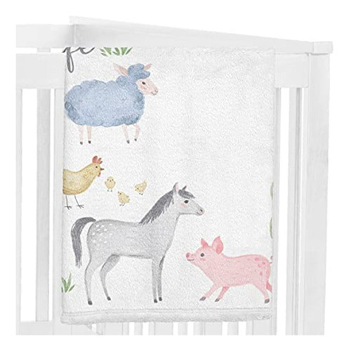 Sweet Jojo Designs Farm Animals Boy Or Girl Milestone Manta 1