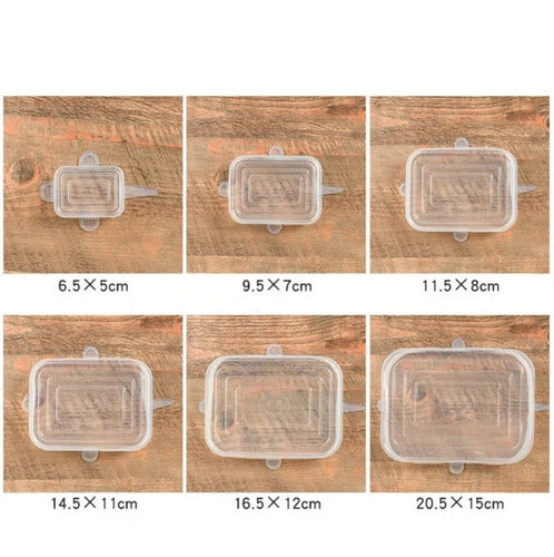 Reusable Adjustable Silicone Square Lids Set of 6 4