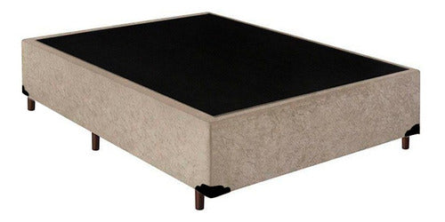 Base Cama Box Viúva Suede Bege - 128x188x39 0