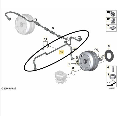 Mangueira Tubo Hidrovacuo Bmw M3 M4 F80 F82 2015 A 2018 Oem 1