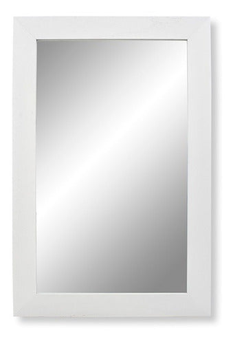 JQM Nova Bathroom Mirror with White Frame 100x70 cm 0