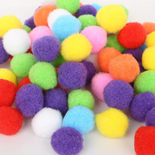 Pompones De Colores 25 Mm Set X100 Colores Surtidos Ltf Shop 0