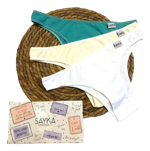 Pack of 3 Cotton and Lycra Vedetina Panties Basic Sayka Art 10152 0