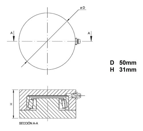 Pivot Inferior Porton Batiente Acero Repuesto 46/50mm 1