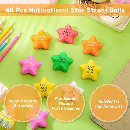 HyDren 48 Motivational Stress Balls for Anxiety Relief - 2.2 Inches 1