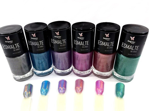 1 Esmalte Holografico, Uñas, Manicuria, Efecto Holo Faguer 0