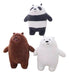 Set of 3 Boisterous Bears Plush Toys - Panda, Polar, Brown 20cm each 0
