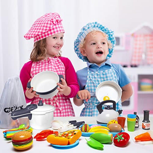 3 Years and Up Kitchen Utensils for Kids with Play Food Set 4