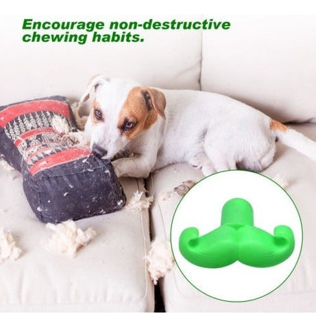 Safe Rubber Dog Toy With Cute Mustaches - Duck Design 3