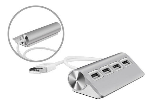 Hub Usb 3.0 De Aluminio 4 Puertos Con Cable Blindado Premium 0