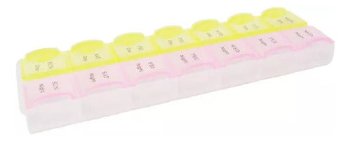 World Tech Pill Organizer 14 Compartments Plastic 21.5 X 6.5 X 2 Cm 1