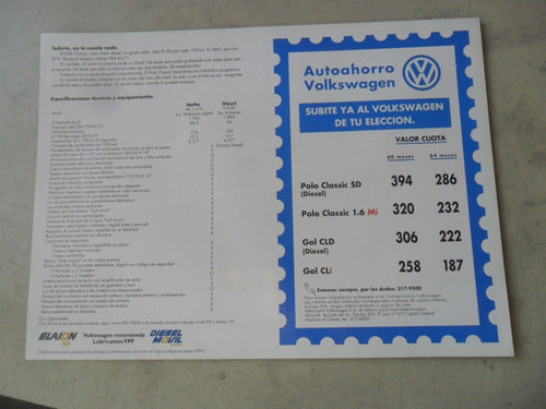 Folleto Vw Polo Classic Catalogo No Manual Auto Clasico 1