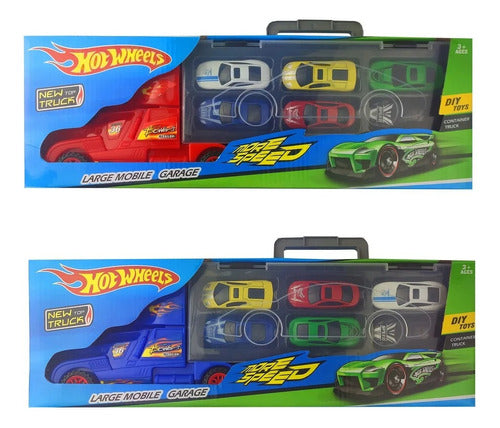 Toy Car Transporter Truck + 6 Cars 0