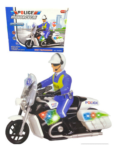 Police Motorcycle with Lights and Sound - 360 Rotation Doll Included 0