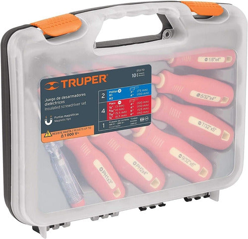 Truper Maletín Juego 6 Destornilladores Electricista 1000V 1