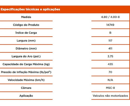 Kit 2 Pneus Carrinho 4x8 + Câmaras P/carga Caretinha Levorin 5