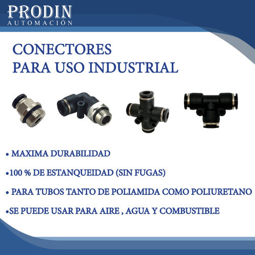 Euromatic Conector Rápido Neumático Tee Tubo Tubo De 16 Mm 3