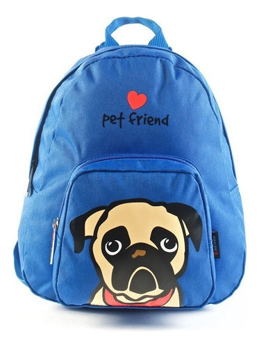 Kooshi Mochila Pug Azul Pet Friends 25 Cm 91209A Tu Disfraz 0