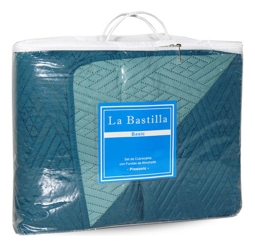 La Bastilla Acolchado Cover Liviano Verano 2½ Plazas Queen + Fundones 1