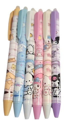 Sanrio Retractable Erasable Ink Pens Pack of 6 0