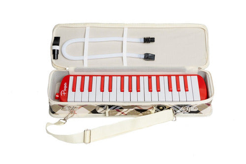 Parquer Melodica Red and White 32 Notes Hard Case 1