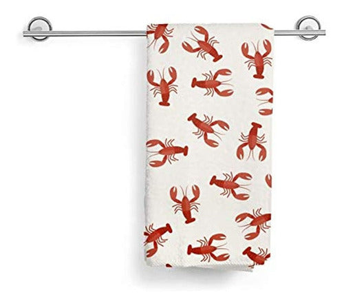 Dujiea Red Lobsters Crawfish Kitchen Soft Towel 1