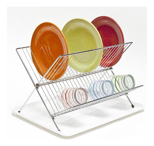 Home Basics Two-Tier Chrome Plated Dish Drainer 2