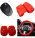 NL Cubre Volante + Funda Llave Silicona Renault Sandero - Rojo 0