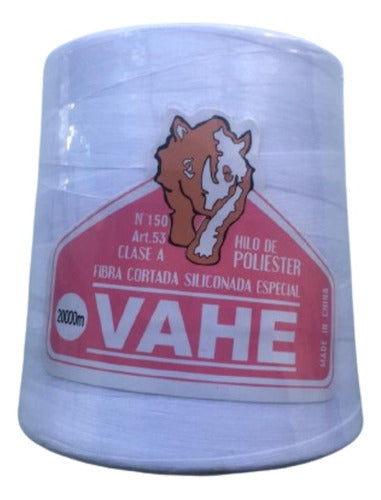 Vahe Base Thread for Embroidery Machine 20000 Meters White and Black Pack of 10 5