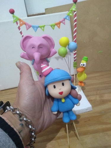 Handmade Pocoyo Cake Topper with 3 Friends and Banner 3