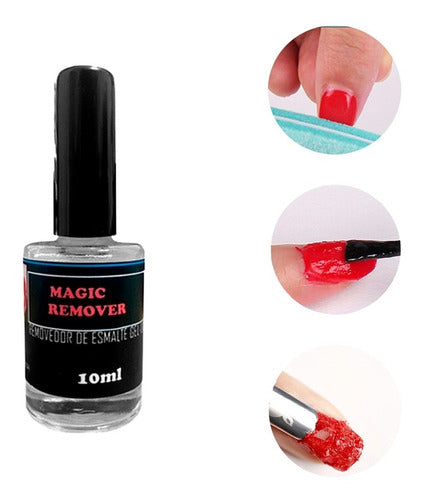 Magic Remover Semi-Permanent Nail Polish Remover Gel 10ml X1 U 0