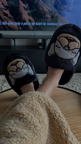 French Bulldog Black Slippers 2