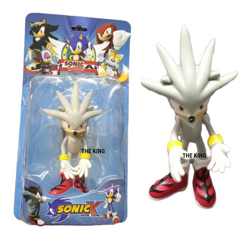 Muñeco Sonic Silver Articulado 13 Cm Aprox - Sonic X - Boom 1