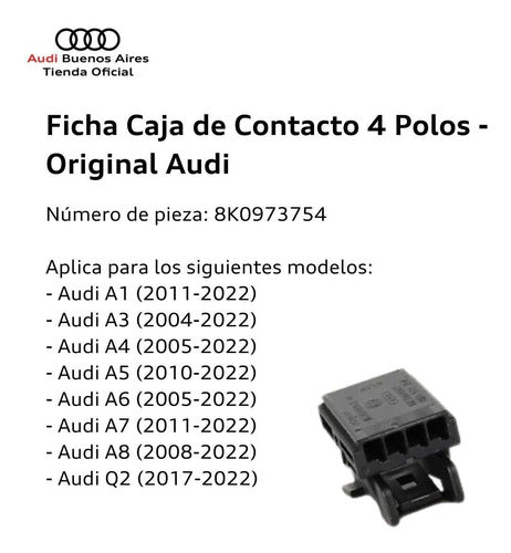 Ficha De Caja De Contacto Audi A8 2013 Al 2018 1