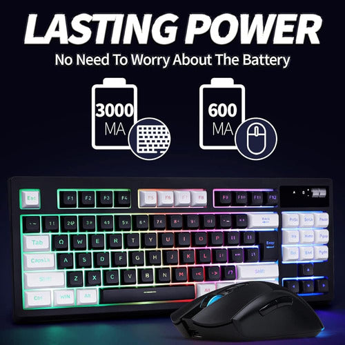 Zjfksdyx C87 Wireless Gaming Keyboard And Mouse Combo, LED 4