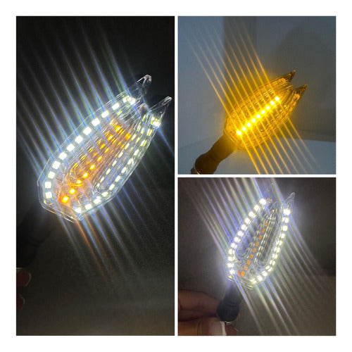 LUZLED Faro Luz De Giro Led Universal Blanco + Ambar Motos 1