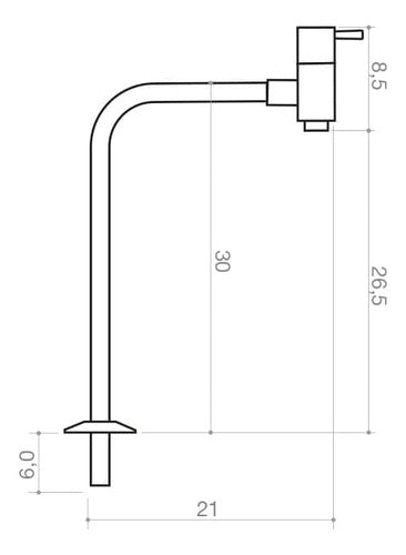 Torneira Bancada Alta 90º Cromada Luxo Napoles Metal- Civitt 1