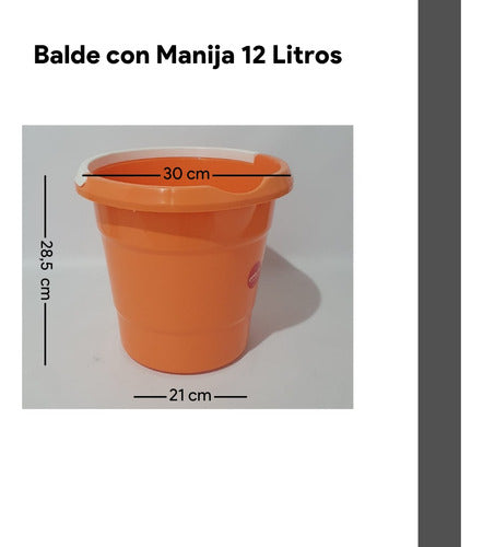 Gemplast Balde Plastico Limpieza Con Manija 12 Litros Agarre Inferior 2