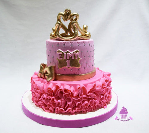 SS GOURMET Torta Princesa Rosa Corona - Ideal for Birthdays and Events! 0