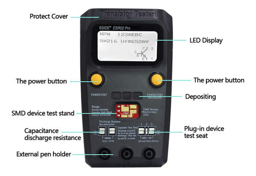 Bside Esr02 Pro Transistor Tester Multifuncional Digital 3