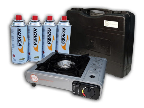 Essen - Kovea Portable Gas Stove with 4 Butane Cartridges + Carry Case - Free Shipping 0