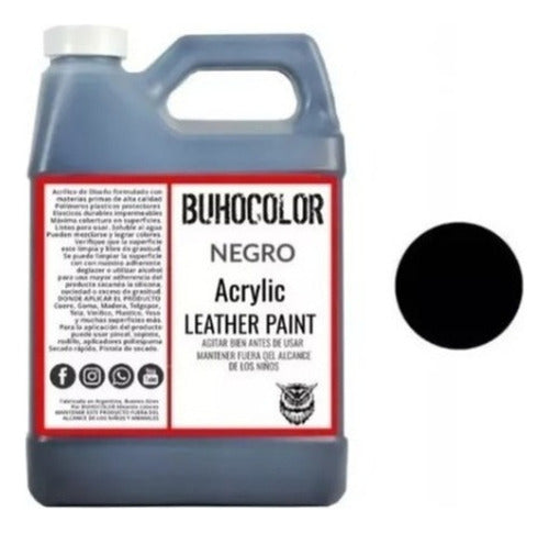 Black Paint 1 Liter for Leather/Fabric/Eco Leather - Permanent 0
