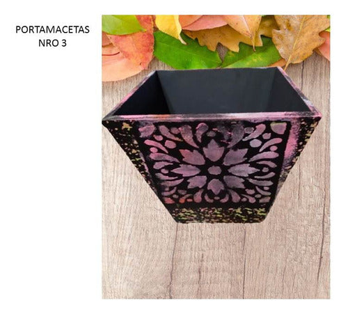 Hand-Painted MDF Plant Pot Holder 3