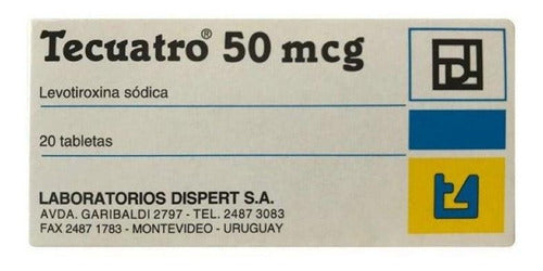 Tecuatro 50mcg X 20 Comprimidos - T4 Levotiroxina 1