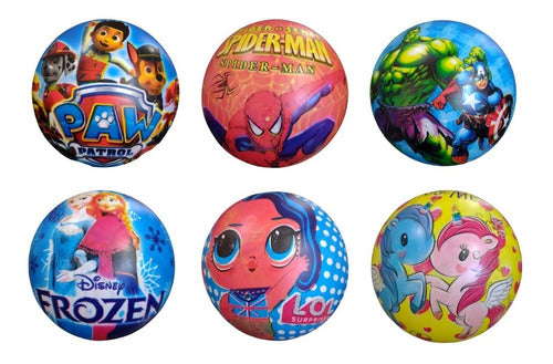 Diverti Toys 6 Rubber Balls with Various Character Designs - Fun for Kids 0