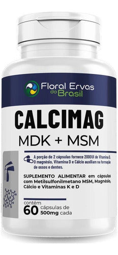 Floral Ervas do Brasil Calcio Con Magnesio + Vitaminas K E D 60 Capsulas 0