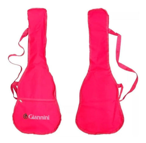 Capa Para Violão Kids 1/4 Simples Rosa Com Alça E Bolso 0